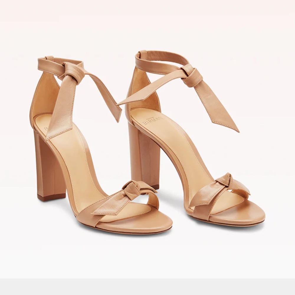 Alexandre Birman CLARITA BLOCK 90 BEIGE HEEL